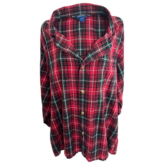 Pendleton Red & Green Plaid Button-Up Long Sleeve Shirt L - Picture 1 of 6